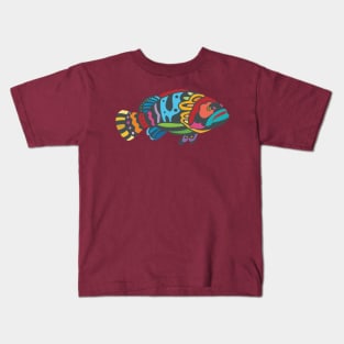 Colorful Grouper Fish Kids T-Shirt